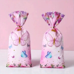 25 Pieces Elegant Pink Butterfly Gift/Candy/Treat Bags